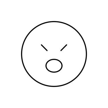 Angry, opened mouth, emotions icon. Simple line, outline vector expression of mood icons for ui and ux, website or mobile application on white background