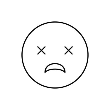 Dizzy, emotions icon. Simple line, outline vector expression of mood icons for ui and ux, website or mobile application on white background