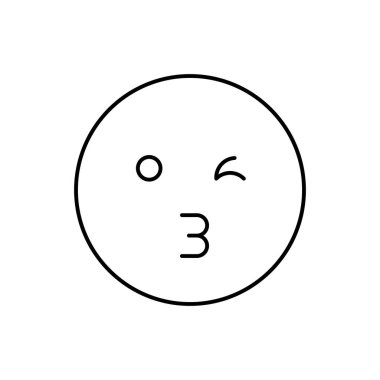 Blow kiss, emotions icon. Simple line, outline vector expression of mood icons for ui and ux, website or mobile application on white background