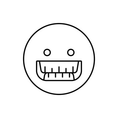 Grinning, emotions icon. Simple line, outline vector expression of mood icons for ui and ux, website or mobile application on white background