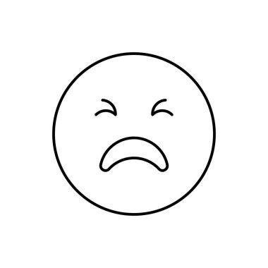 Unamused, emotions icon. Simple line, outline vector expression of mood icons for ui and ux, website or mobile application on white background