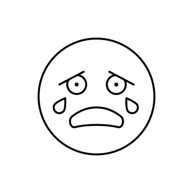 Crying, emotions icon. Simple line, outline vector expression of mood icons for ui and ux, website or mobile application on white background