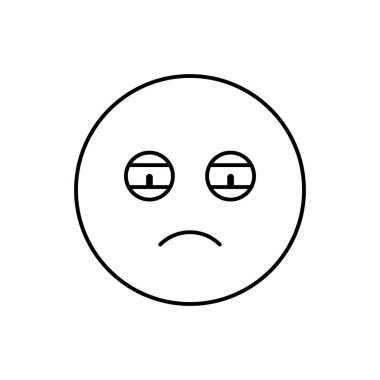 Tired, emotions icon. Simple line, outline vector expression of mood icons for ui and ux, website or mobile application on white background