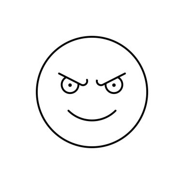 Evil Smile, emotions icon. Simple line, outline vector expression of mood icons for ui and ux, website or mobile application on white background