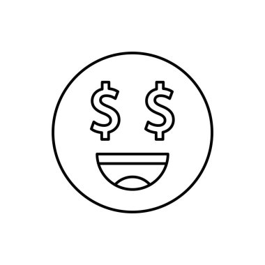 Money, dollar eyes, emotions icon. Simple line, outline vector expression of mood icons for ui and ux, website or mobile application on white background