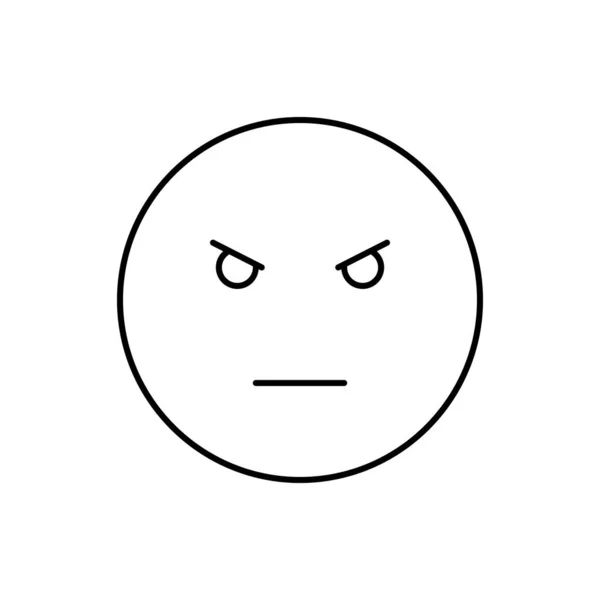 Θυμωμένη Εικόνα Συναισθημάτων Απλή Γραμμή Περίγραμμα Διανυσματική Έκφραση Των Εικονιδίων — Διανυσματικό Αρχείο