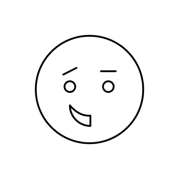 Surprised Smiling Emotions Icon Simple Line Outline Vector Expression Mood — Vetor de Stock