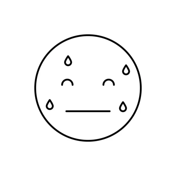 Пот Икона Эмоций Простая Линия Векторное Выражение Настроения Сайт Мобильное — стоковый вектор