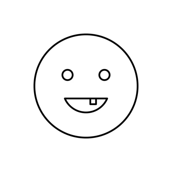 Happy One Tooth Icon Simple Line Outline Vector Expression Mood — Archivo Imágenes Vectoriales