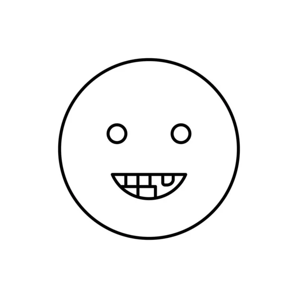Smiling Broken Teeth Icon Simple Line Outline Vector Expression Mood — Stock Vector