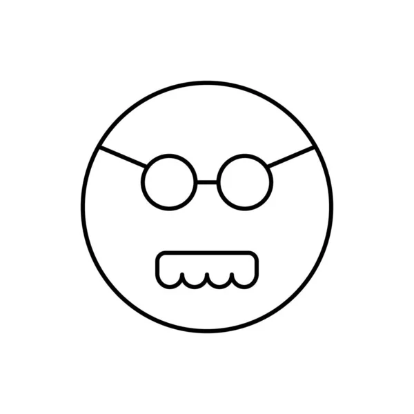 Mustache Sunglasses Emotions Icon Simple Line Outline Vector Expression Mood — Vector de stock