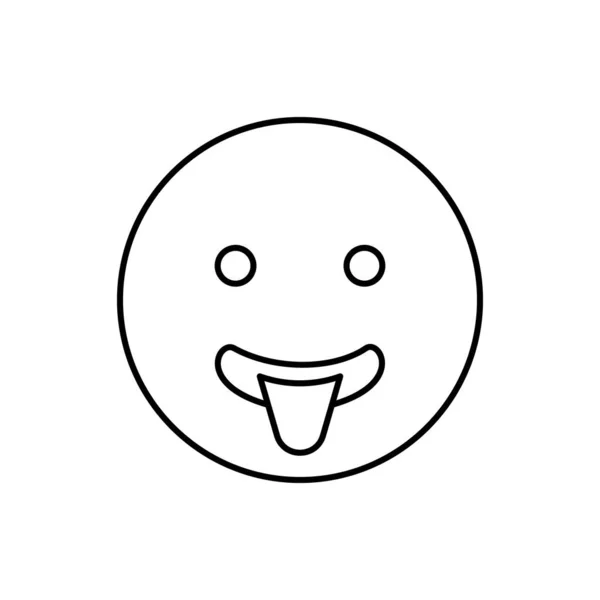 Tongue Smiling Emotions Icon Simple Line Outline Vector Expression Mood — 스톡 벡터