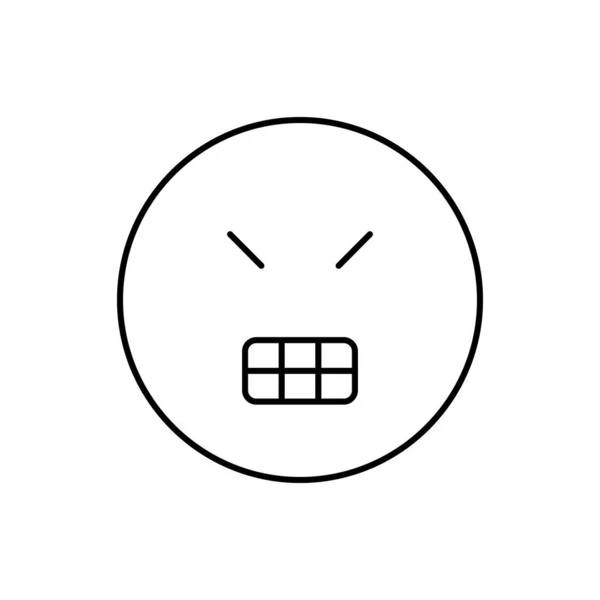 Angry Teeth Emotions Icon Simple Line Outline Vector Expression Mood — Vetor de Stock