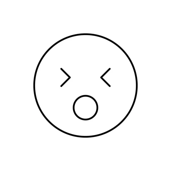 Surprised Rounded Mouth Emotions Icon Simple Line Outline Vector Expression — ストックベクタ