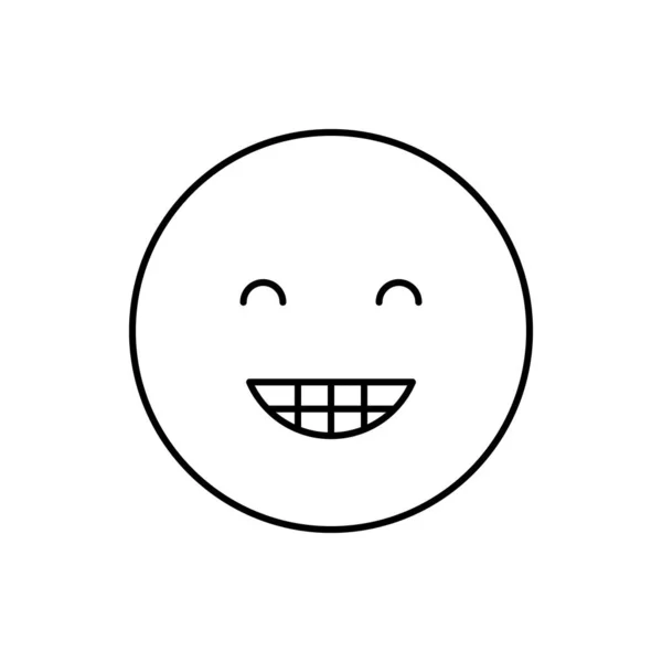 Посміхаючись Зуби Емоції Значок Проста Лінія Контурна Векторна Експресія Піктограм — стоковий вектор