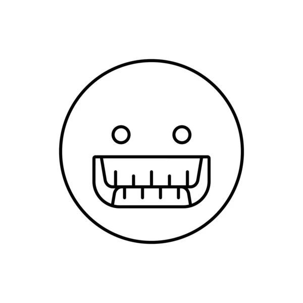 Grinning Emotions Icon Simple Line Outline Vector Expression Mood Icons — 스톡 벡터