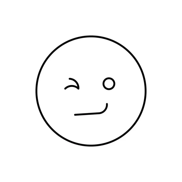 Winking Face Emotions Icon Simple Line Outline Vector Expression Mood — 스톡 벡터