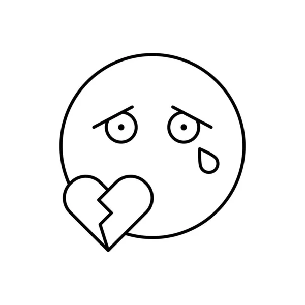 Broken Heart Emotions Icon Simple Line Outline Vector Expression Mood — Stok Vektör