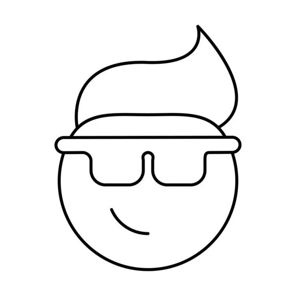 Cool Sunglasses Emotions Icon Simple Line Outline Vector Expression Mood — Archivo Imágenes Vectoriales