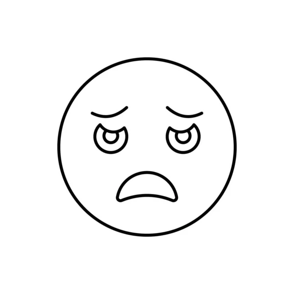 Sad Surprised Emotions Icon Simple Line Outline Vector Expression Mood — Wektor stockowy