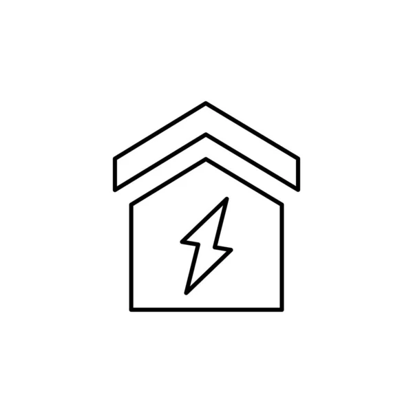 Будинок Енергетична Ікона Проста Лінія Контурні Векторні Піктограми Електроенергії Веб — стоковий вектор
