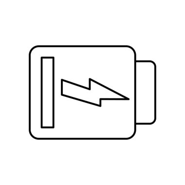Low battery, charging icon. Simple line, outline vector electro power icons for ui and ux, website or mobile application on white background