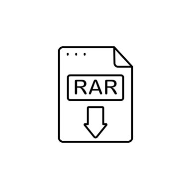 File, document, RAR icon. Simple line, outline vector of icons for ui and ux, website or mobile application on white background
