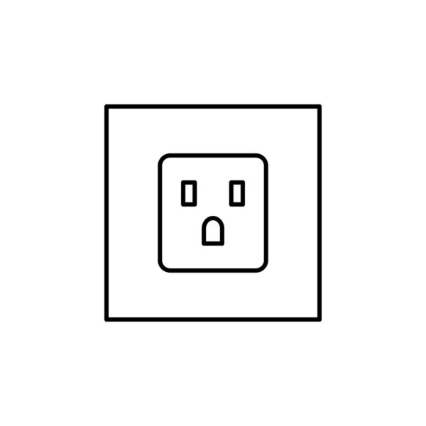 Розетка Піктограма Енергії Проста Лінія Контурні Векторні Піктограми Електроенергії Веб — стоковий вектор