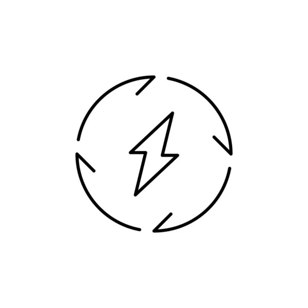 Circle Energy Icon Simple Line Outline Vector Electro Power Icons — Vector de stock