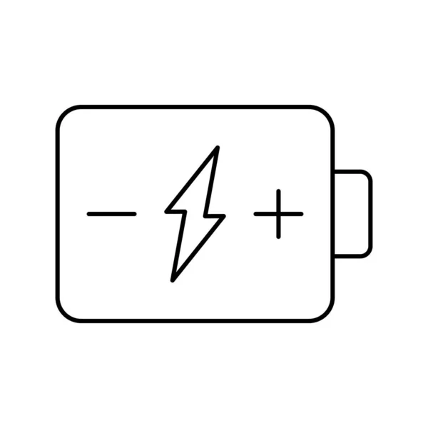 Батарея Енергетична Іконка Проста Лінія Контурні Векторні Піктограми Електроенергії Веб — стоковий вектор