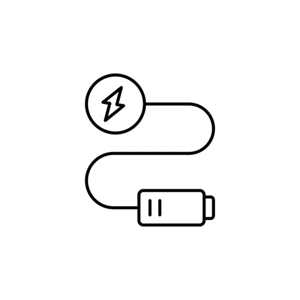 Μπαταρία Ενεργειακό Εικονίδιο Απλή Γραμμή Περίγραμμα Διάνυσμα Ηλεκτρικά Εικονίδια Δύναμη — Διανυσματικό Αρχείο