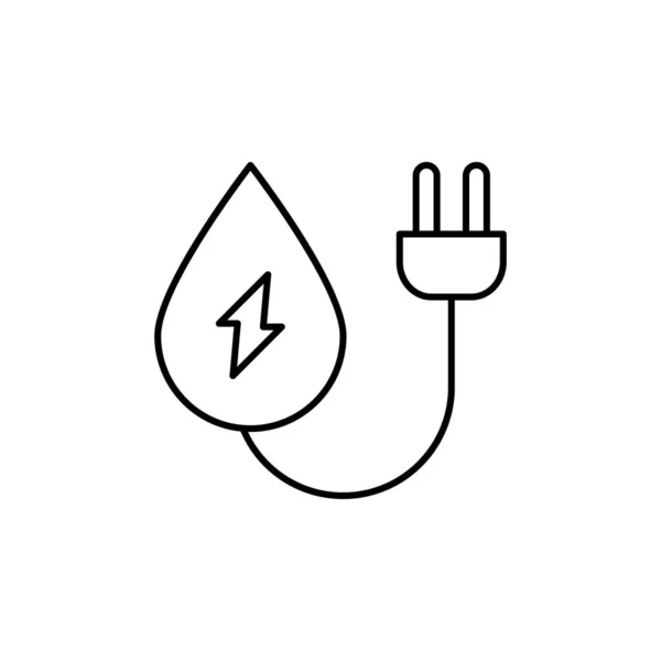 Water Hydro Energy Icon Simple Line Outline Vector Electro Power — Vettoriale Stock