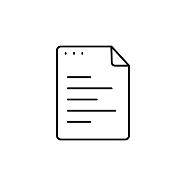 File Document Text Icon Simple Line Outline Vector Icons Website — Vetor de Stock