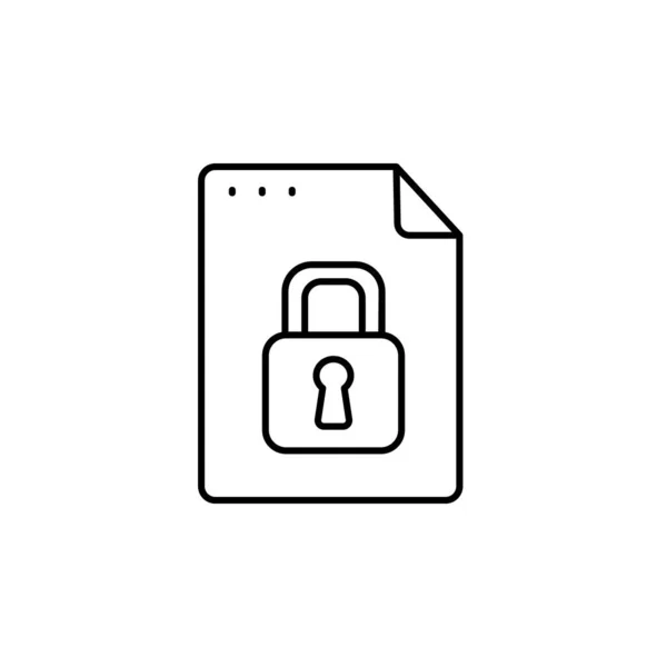 File Document Lock Icon Simple Line Outline Vector Icons Website — Stock vektor