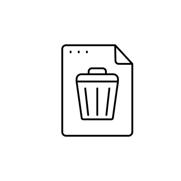 File Document Trash Can Icon Simple Line Outline Vector Icons — Stock Vector