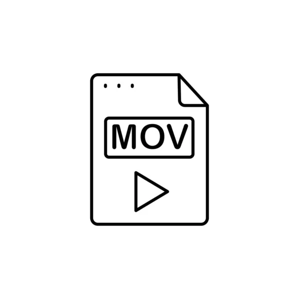 File Document Mov Icon Simple Line Outline Vector Icons Website — ストックベクタ