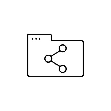 Folder share icon. Simple line, outline vector of icons for ui and ux, website or mobile application on white background