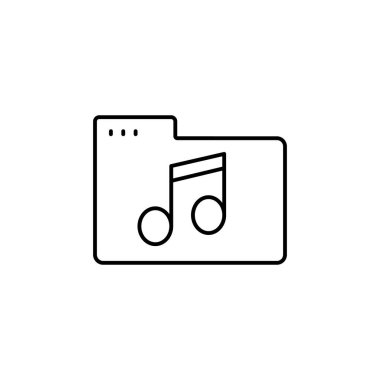 Folder note icon. Simple line, outline vector of icons for ui and ux, website or mobile application on white background