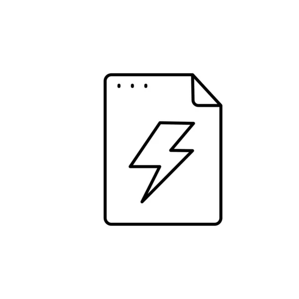 File Document Lightning Icon Simple Line Outline Vector Icons Website — Stockový vektor
