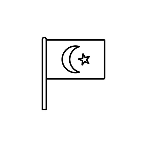 Turkey Icon Element Flag Icon Mobile Concept Web Apps Thin — Vector de stock