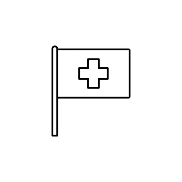 Switzerland Icon Element Flag Icon Mobile Concept Web Apps Thin — Image vectorielle