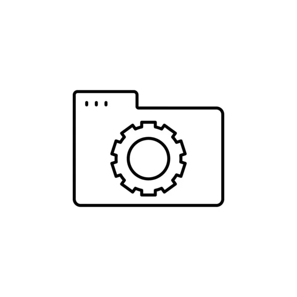 Folder Gear Icon Simple Line Outline Vector Icons Website Mobile —  Vetores de Stock