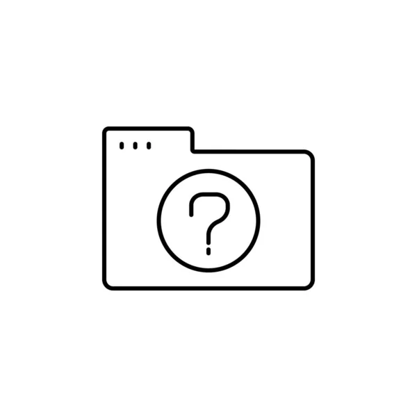 Folder Question Icon Simple Line Outline Vector Icons Website Mobile — Vettoriale Stock