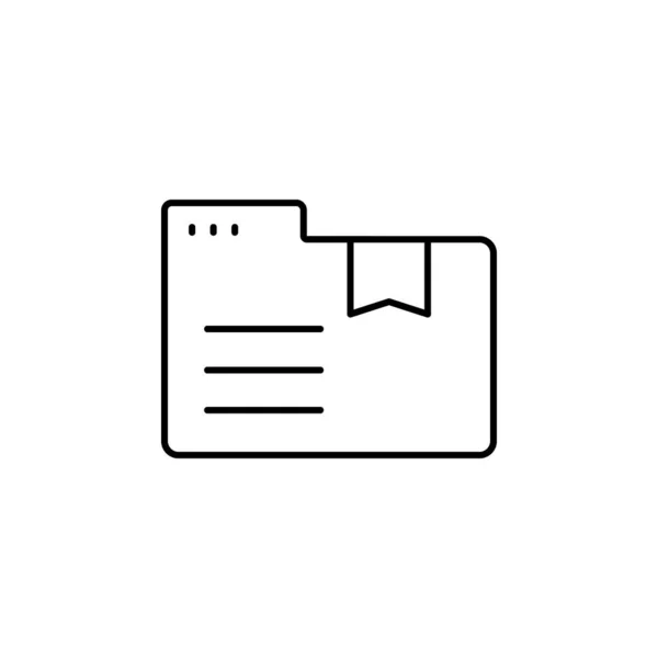 Folder Note Icon Simple Line Outline Vector Icons Website Mobile — Vetor de Stock