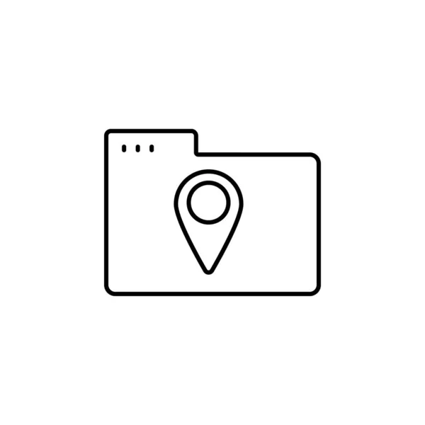 Folder Location Icon Simple Line Outline Vector Icons Website Mobile — 图库矢量图片