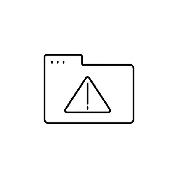 Folder Warning Icon Simple Line Outline Vector Icons Website Mobile — Vettoriale Stock