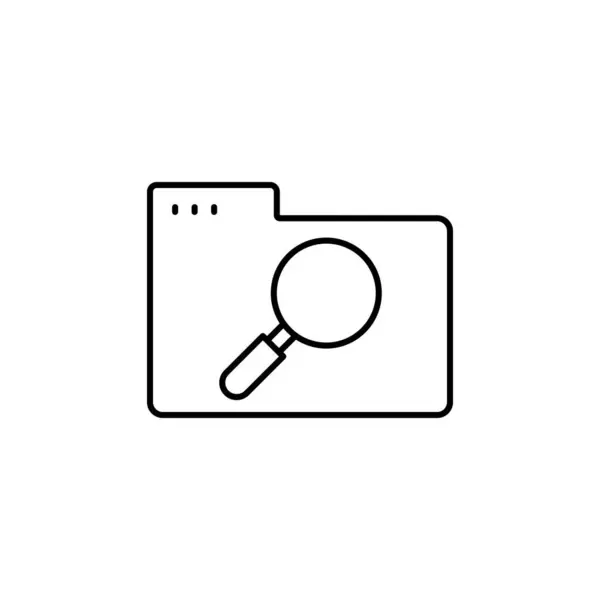 Folder Magnifier Icon Simple Line Outline Vector Icons Website Mobile — 스톡 벡터