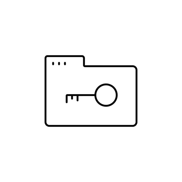 Folder Key Icon Simple Line Outline Vector Icons Website Mobile — 스톡 벡터