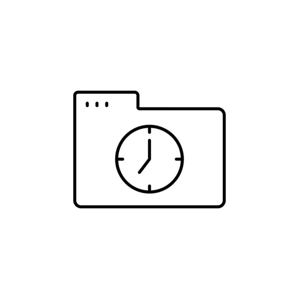 Folder Clock Icon Simple Line Outline Vector Icons Website Mobile — Stockvektor