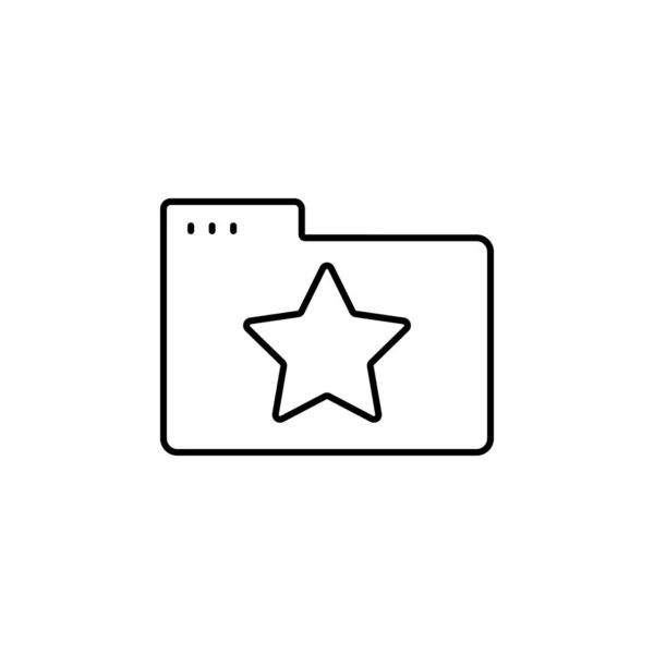 Folder Star Icon Simple Line Outline Vector Icons Website Mobile — 스톡 벡터